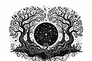 50 Mystical Galaxy Forest Silhouette, a Technology Illustration by Amazin_art (Thumbnail 27 of 33)