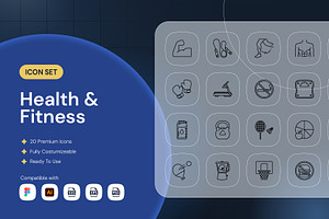 Health & Fitness Icon, an Outline Icon by Nathaya Studio
