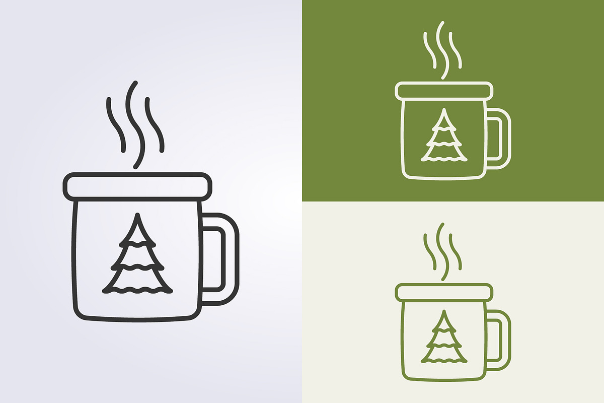 line icon of a cup mug vector logo, a Branding & Logo Template by Lodzrov
