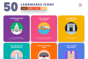 50 Landmarks Icons