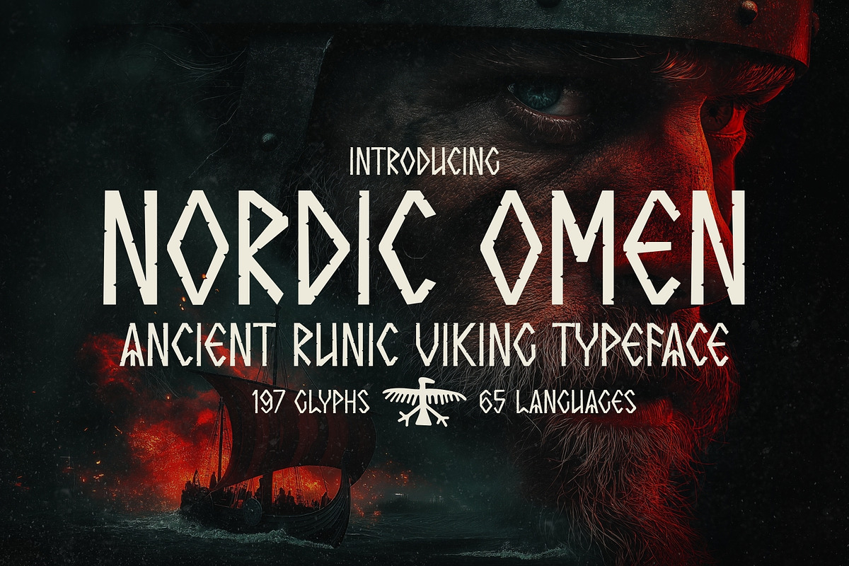 Nordic Omen - Ancient Rune Typeface, a Sans Serif Font by HipFonts (Photo 1 of 9)