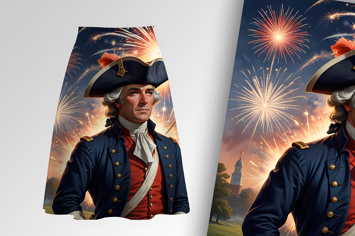 Patriot Man and American Flag 1776, a Person Illustration by Sharon Schwalbe (Photo 1 of 4)