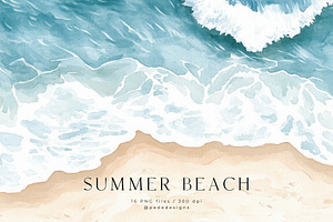 Summer Beach Landscapes, an Illustration by PeDe Designs