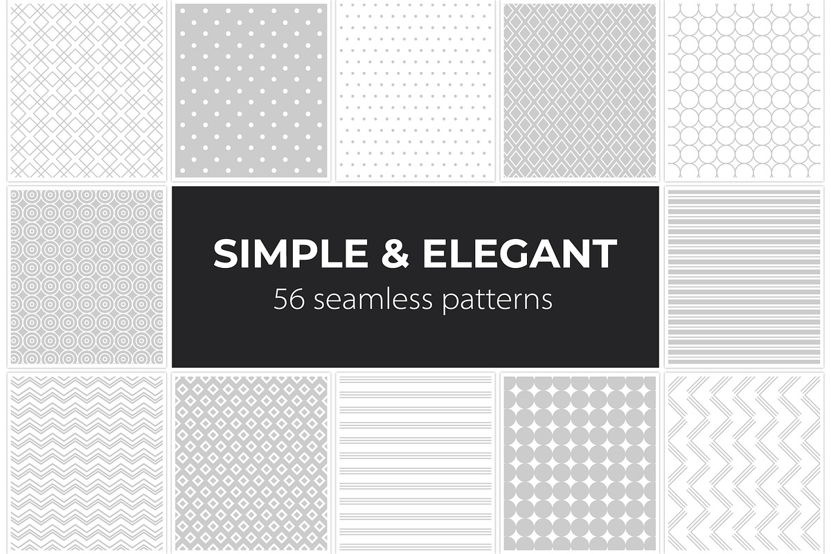 56 Simple Elegant Seamless Patterns, a Pattern Graphic by Vodoleyka (Photo 1 of 10)