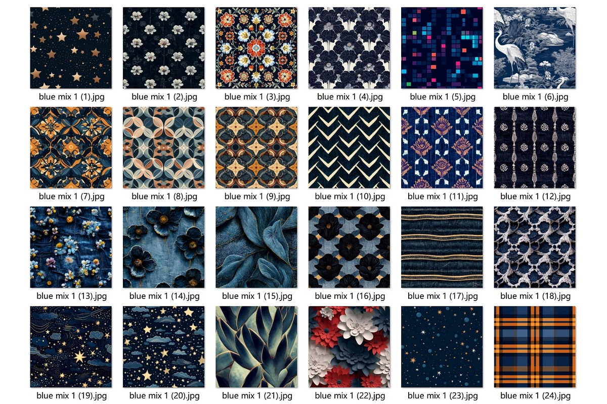37 seamless blue modern pattern, a Pattern Graphic by ARTOZEN DIGITAL (Photo 14 of 15)