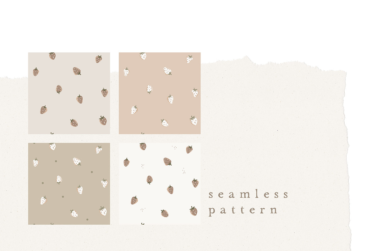 MINI STRAWBERRY PATTERN / seamless, a Pattern Graphic by KruthDesign