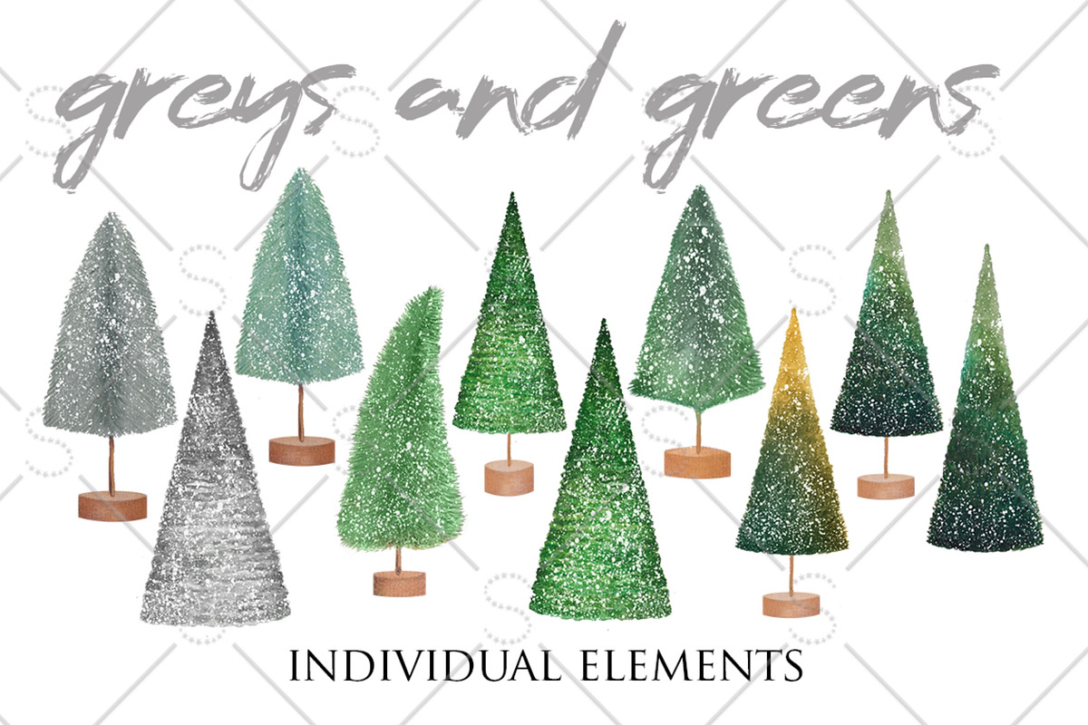 BOTTLEBRUSH CHRISTMAS TREES Pack, a Decorative Illustration by Dana Designs (Photo 2 of 9)