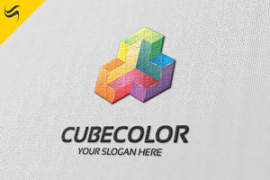 Cube Rainbow Color Logo Template