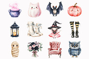 Watercolor Cute Halloween Clipart, an Illustration by Design Market (Thumbnail 4 of 5)