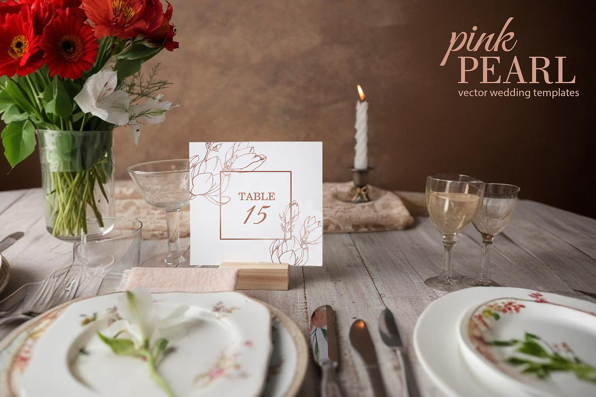 Pink Pearl wedding illustrations, an Invitation Template by L- design studio (Photo 7 of 9)