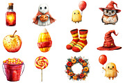 Watercolor Halloween Sublimation, an Illustration by Designworld (Thumbnail 2 of 6)