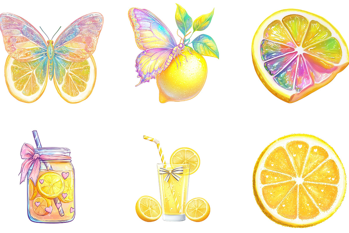 Girly Lemon Summer Clipart, an Illustration by Designking (Photo 5 of 5)