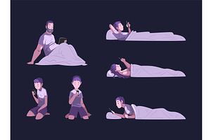 Man and Woman Character Using, a Person Illustration by TopVectors