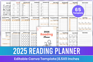 2025 Reading Planner Canva Kdp