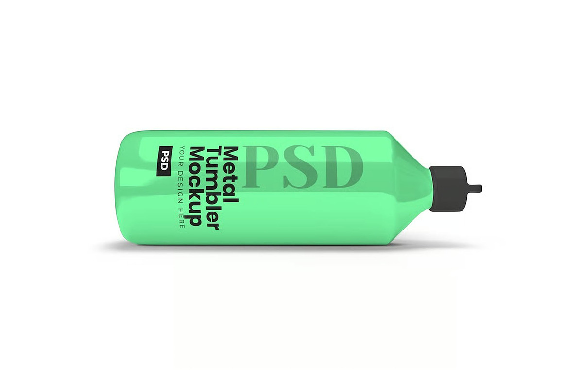 Metal Bottle Tumbler Mockup Template, a Household Mockup by DesignRushMarket (Photo 3 of 6)