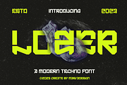 Lozer - A Modern Techno, a Sans Serif Font by Marvadesign (Thumbnail 1 of 7)