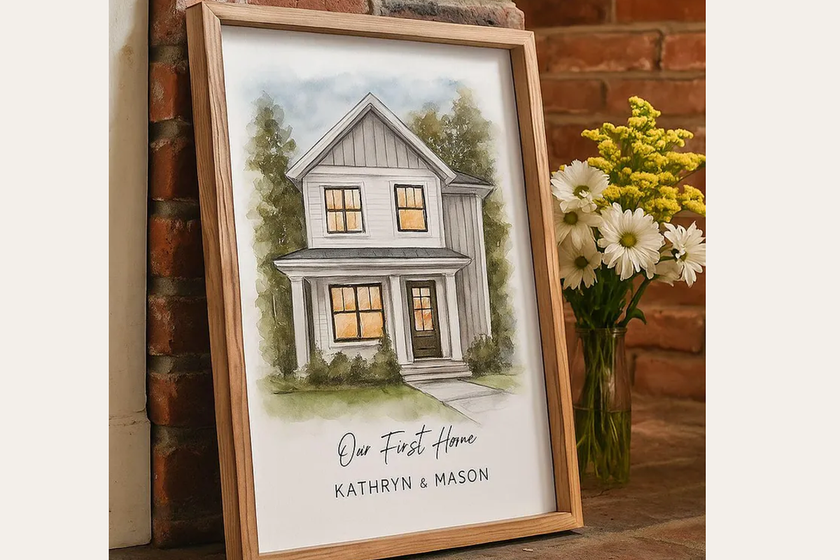 watercolor home portrait, an Object Illustration by HubbaDigitals (Photo 8 of 8)