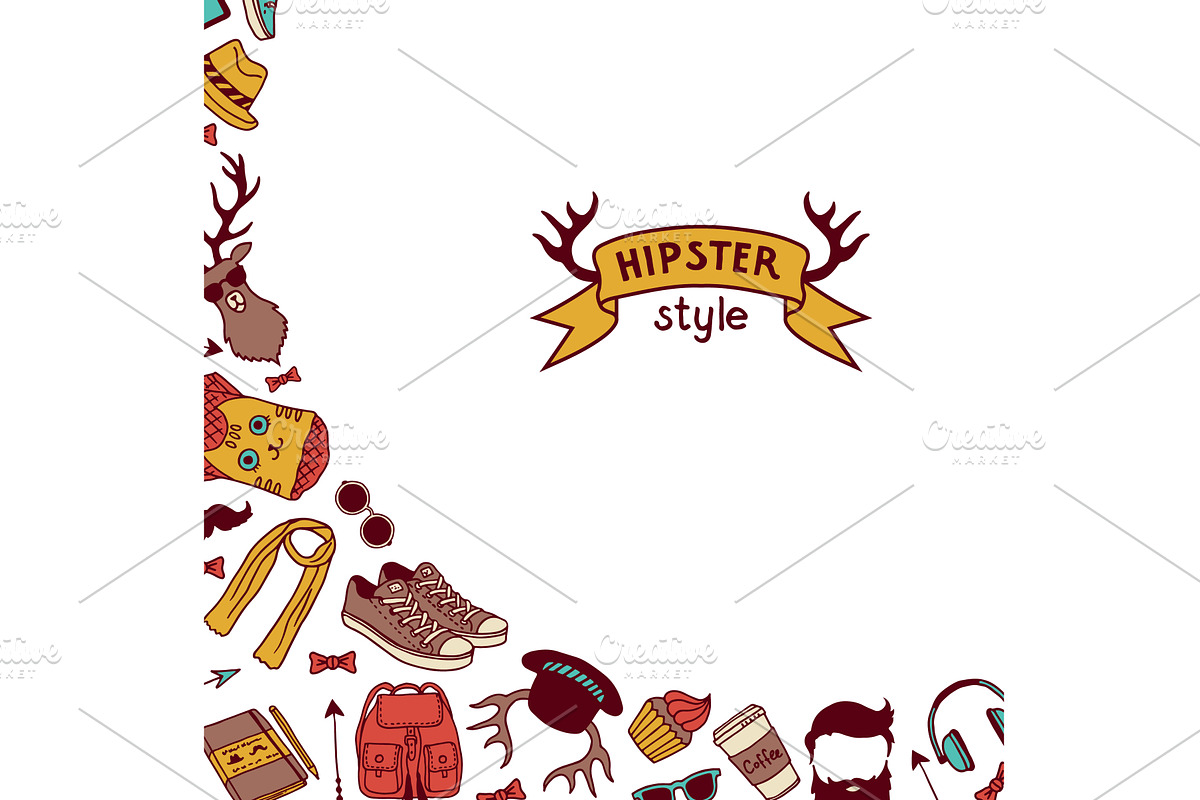 Hipster background. fashioned, an Illustration by Onyx