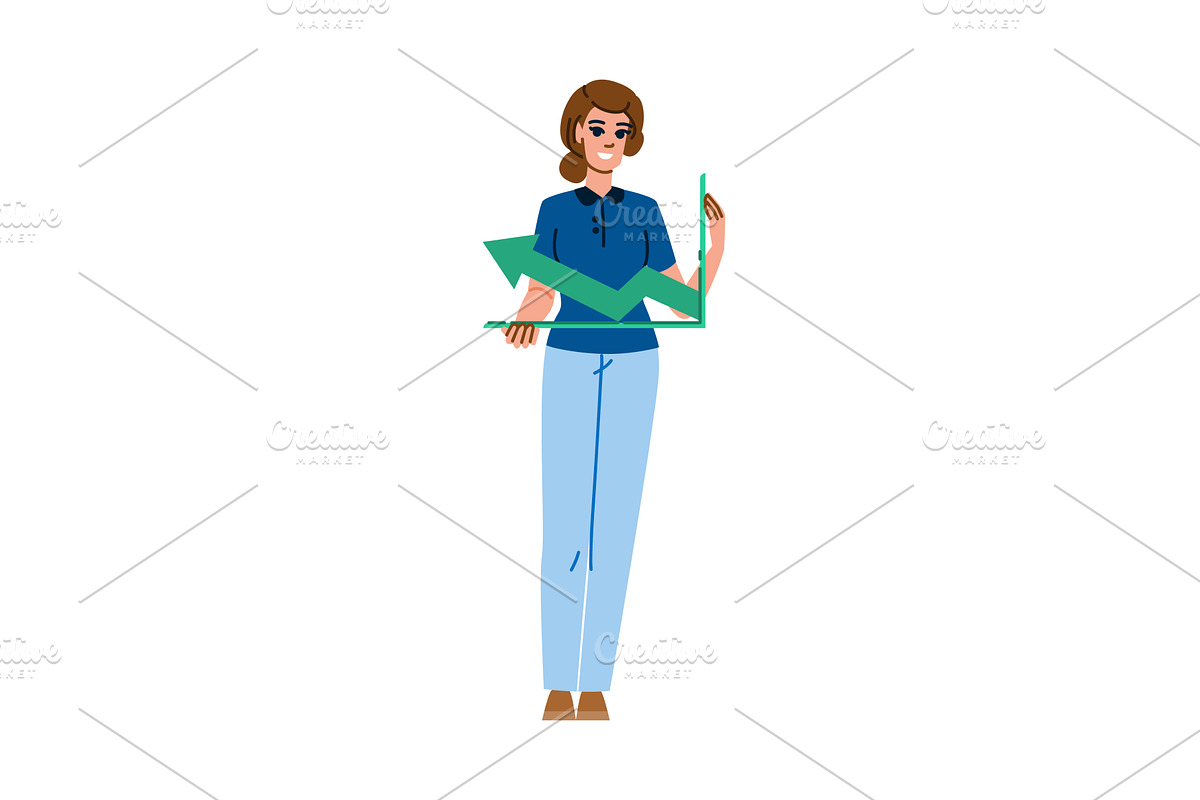 Businesswoman holding growing upward, a Finance Illustration by pikepicture