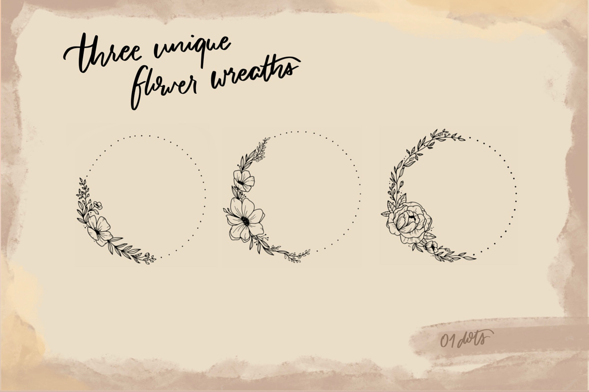 Procreate - Flower Wreath Stamps, a Brush Add-On by laura.design