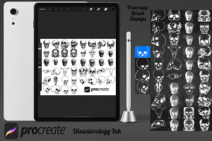 Vintage Skull Set 3 Procreate Brush