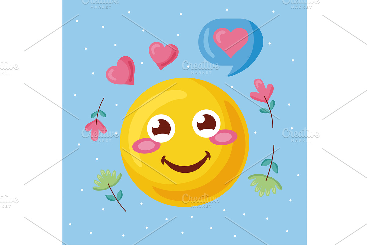 emoticon with hearts, an Object Illustration by studiogstock