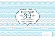Soft Blue Lace Borders Clipart, an Illustration by Amanda Ilkov (Thumbnail 2 of 5)