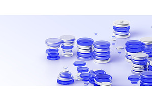 Blue glass and silver metal coin, a Finance Illustration by Marozhkastudio