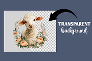 Watercolor Spring Floral Baby Lamb P, an Illustration by Designworld (Thumbnail 5 of 5)