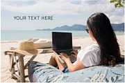 Work from WHEREVER [yellow], a Person Photo by Beach Babe Stock (Thumbnail 3 of 6)