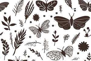 Moth Seamless Pattern