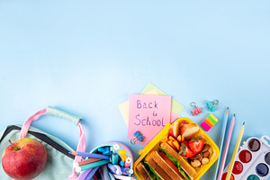 Back to school. Healthy school meal background, a Food & Drink Photo by Rimma