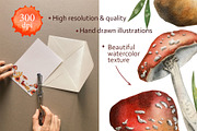 Forest Mushrooms: Edible & Poisonous, a Seasonal Illustration by Elena Malgina Clipart (Thumbnail 5 of 13)