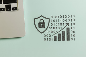 Cybersecurity concept with binary co, a Photo by Dvoevnore photos