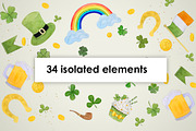 Watercolor St. Patricks day set, an Illustration by LikaYu (Thumbnail 2 of 9)