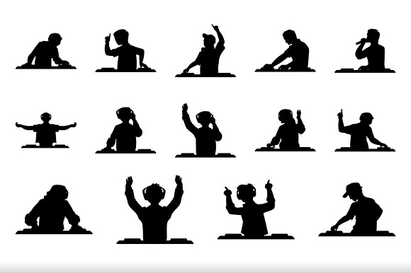 DJ Silhouette Illustration Set preview 2