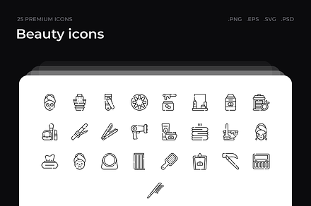 Beauty icons, an Outline Icon by Wencory