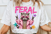 Feral Funny Raccoon PNG, a Work Illustration by Sublimation Artist (Thumbnail 4 of 9)