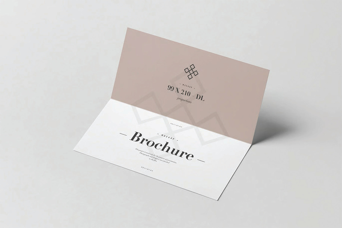 Bifold DL Horizontal Brochure Mockup