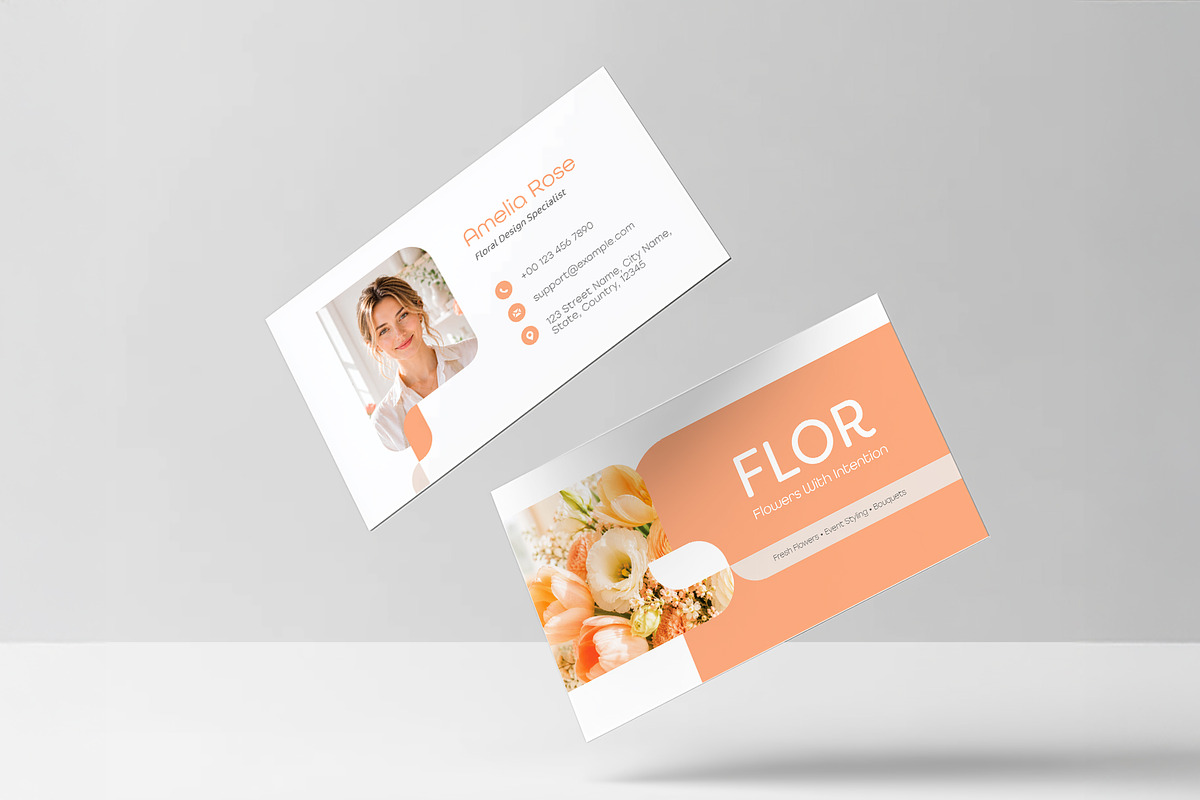 Florist Business Card Template, a Business Card Template by WheelieMonkey (Photo 2 of 2)