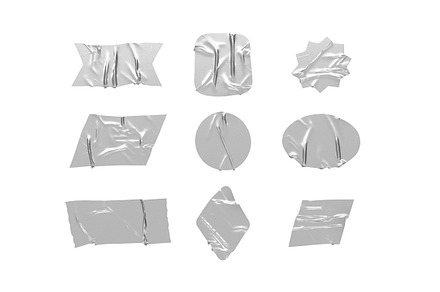 Sticker Tape Set 9 shape 3D Model, an Object 3D Model by rebrandy