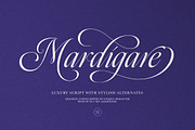 Mardigare - Luxury Script, a Script Font by Sarid Ezra (Thumbnail 1 of 11)