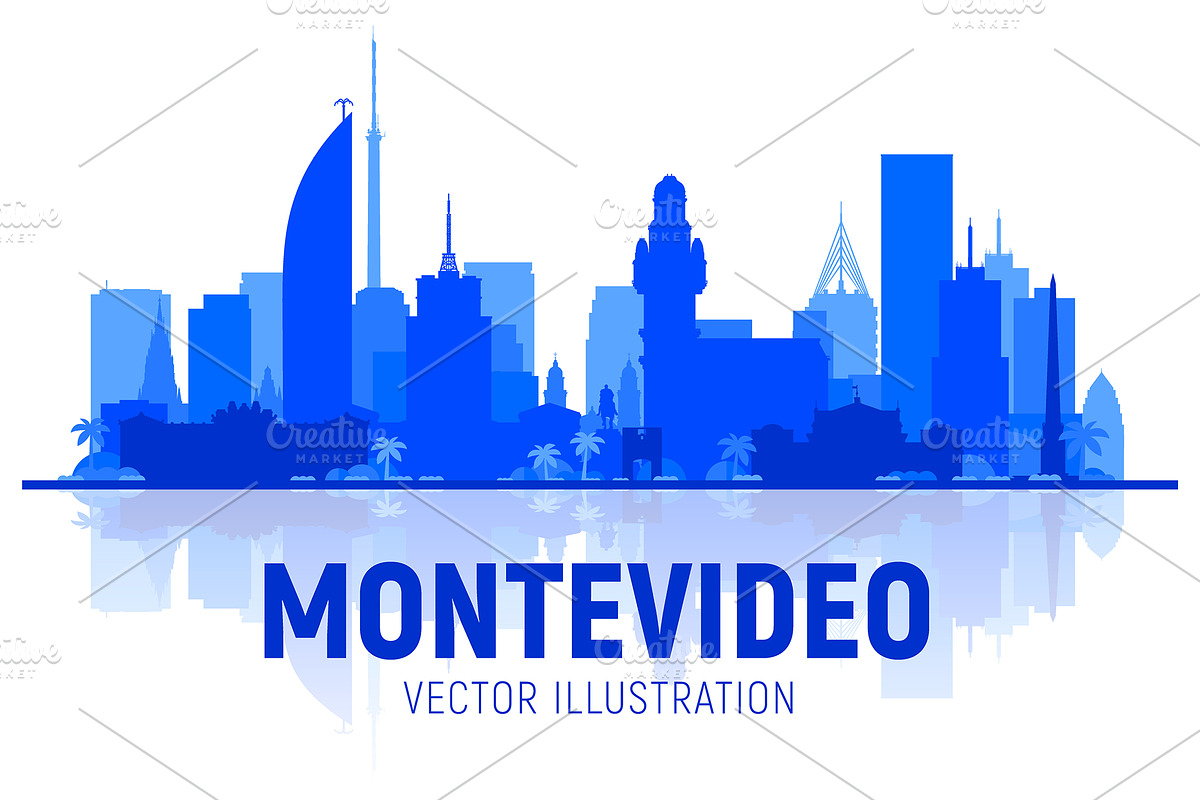 Montevideo Uruguay vector skyline, a Work Illustration by Sky and glass (Photo 5 of 6)