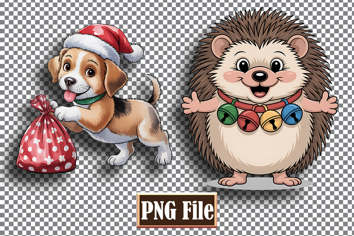 Christmas Animal Sublomation Bundle, an Animal Illustration by protabsorkar11 (Photo 6 of 9)