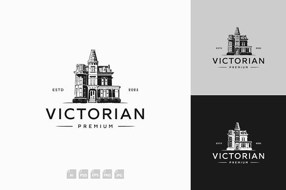 Victorian House Vintage Logo