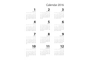 Calendar 2016 black & white, a Stationery Template by Rommeo79 (Thumbnail 2 of 2)