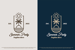 Beach Summer Logo Design Template, a Branding & Logo Template by Morvana Crew