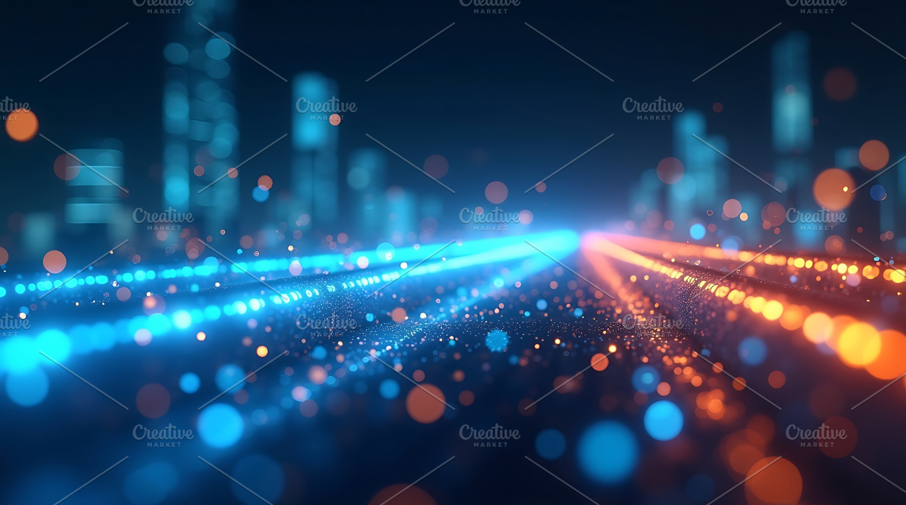 Abstract futuristic city background, a Technology Photo by Artonix