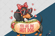 Cute Valentine Dachshund Dog Hot Dog, an Illustration by Creative Art (Thumbnail 6 of 6)