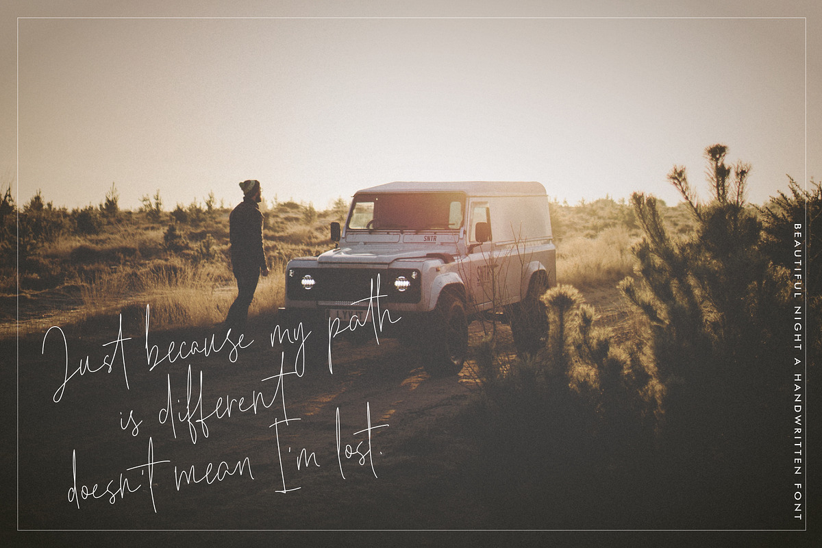 Beautiful Night Script Font, a Script Font by SiDesign (Photo 9 of 10)